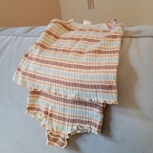 Kate Quinn organic cotton ribbed lettuce trim ruffle, vintage retro, 6-12 months